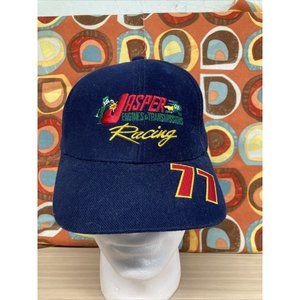 Vintage 90’s Jasper Engines Transmissions Racing Snapback Hat Cap #77 Split Bar